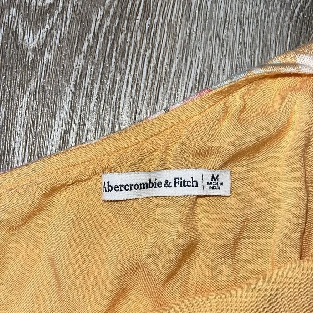 ABERCROMBIE & FITCH One Shoulder Linen Blend Mini Dress size medium floral